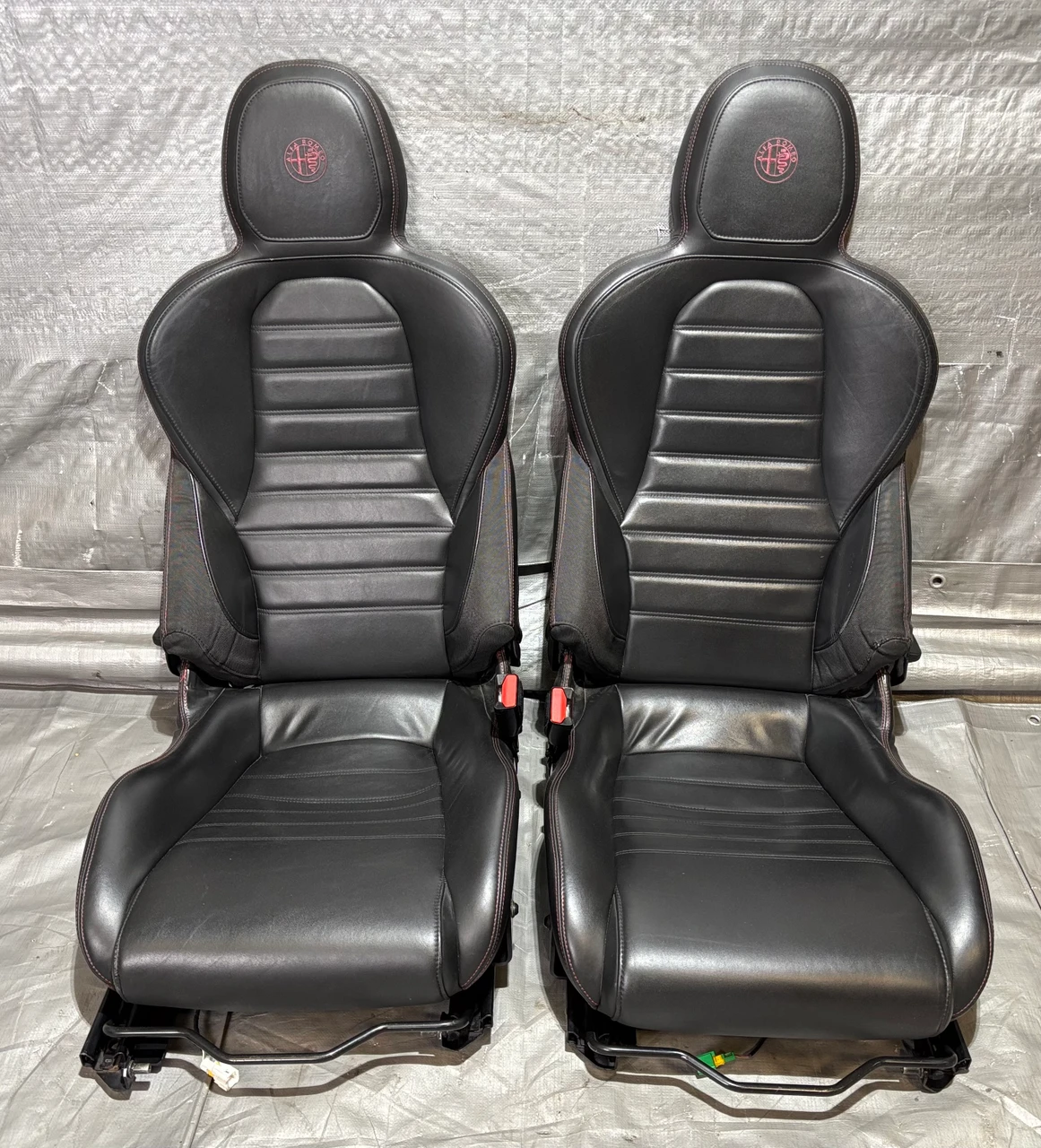 2015-2017 Alfa Romeo 4C Black Leather Seats / Pair / AR401