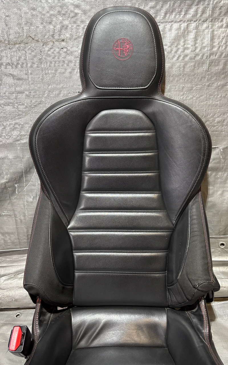 2015-2017 Alfa Romeo 4C Black Leather Seats / Pair / AR401 - Image 3